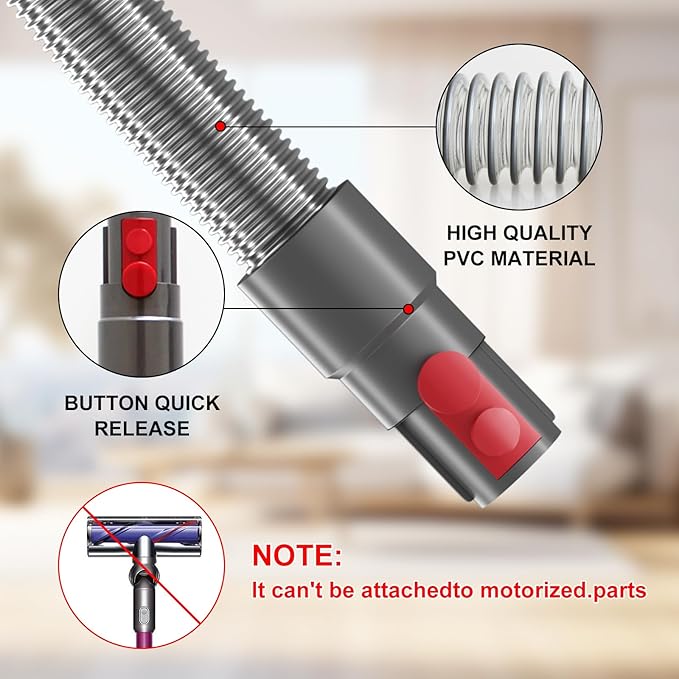 Flexible Extension Hose Attachment Compatible for Dyson - Compatible with V15 V11 V10 V8 V7 Outsize Absolute Motorhead Trigger Cordless Vacuum Cleaner Accessories Gadgets