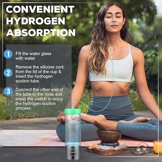 Hydrogen Water Bottle Generator with SPE/PEM–Portable Molecular Hydrogen Rich Water Machine, Rechargeable,5000 ppb,LED Timer for Home, Office, Travel, Sports,Birthday & Christmas Gift