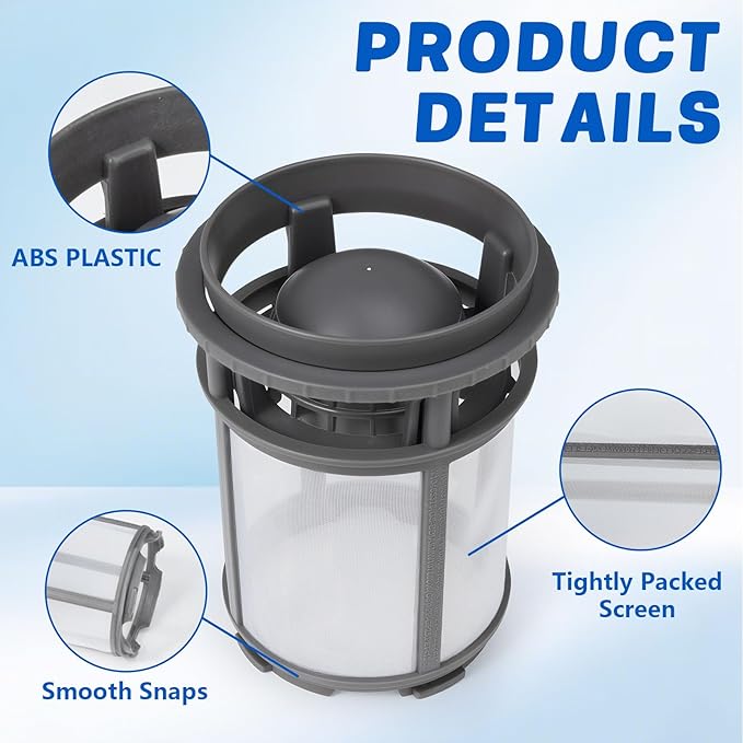 W10872845 Dishwasher Pump Filter Cup Replacement - Compatible with Whirlpool Kenmore Amana KitchenAid Dishwashers - Replaces Parts W10056425, W10056426, W10142911, AP6030094, 8579307 (2025 Upgraded）