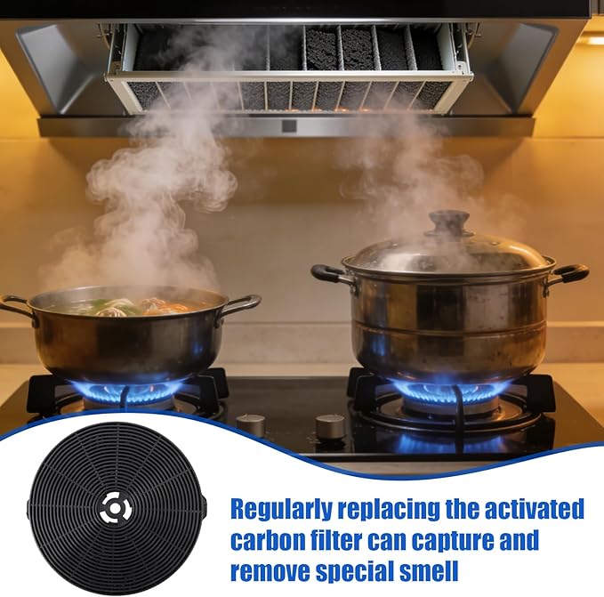4pcs CFK1-TM Carbon Charcoal Filters for Cosmo Range Hoods, Range Hood Replacement Parts Compatible with UMC30 UC30 UMC36 UC36 Tieasy USGDCF-G JOEAONZ YYCF02 and FIREGAS CC170