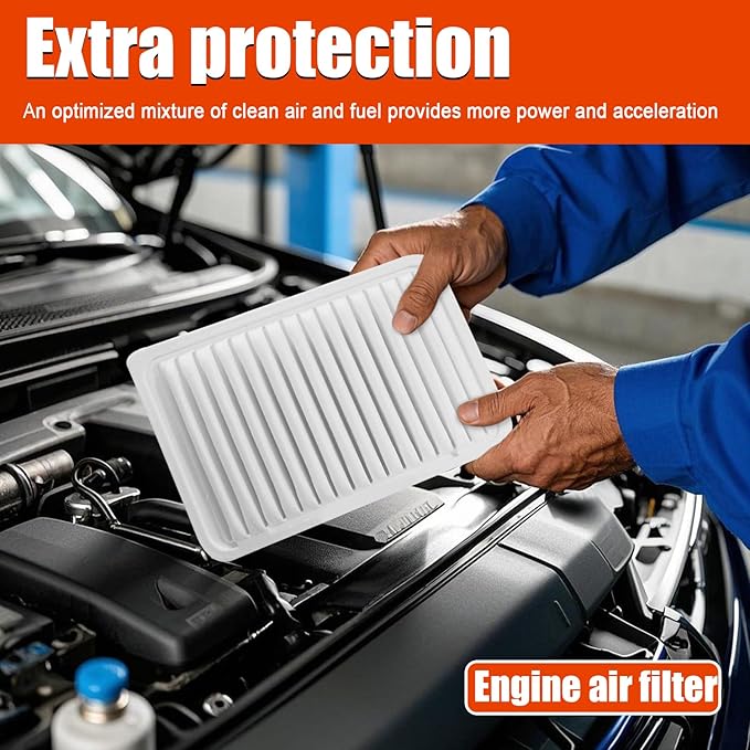 Engine Air Filter Replacement 17801-0H050,87139-07010 Cabin Air Filter Combo Set Replacement for Toyota Camry 4 cylinders 2007-2017 Venza 4 cylinders 2009-2016