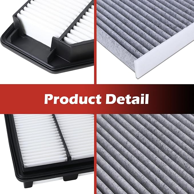 17220-RV0-A00 Engine Air Filter and 80292-SDA-A01 Cabin Air Filter kit Compatible with 2011-2017 Honda Odyssey 3.5L Replaces CA11042 A26153 CF10134 80292-SDA-407