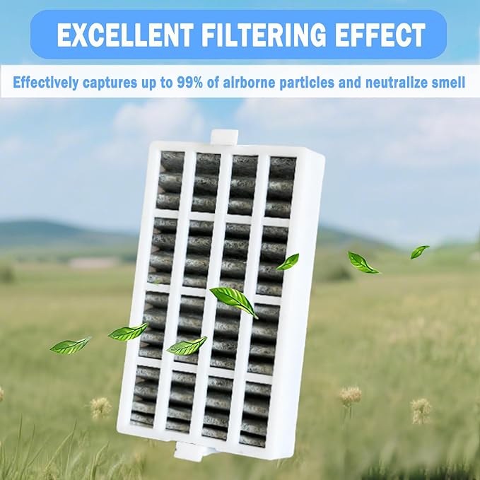 3 Pcs Refrigerator Air Filter Replacement Compatible with Whirlpool WRF767SDHV05, WRF767SDHZ00, WRF767SDHZ01, WRF767SDHZ02