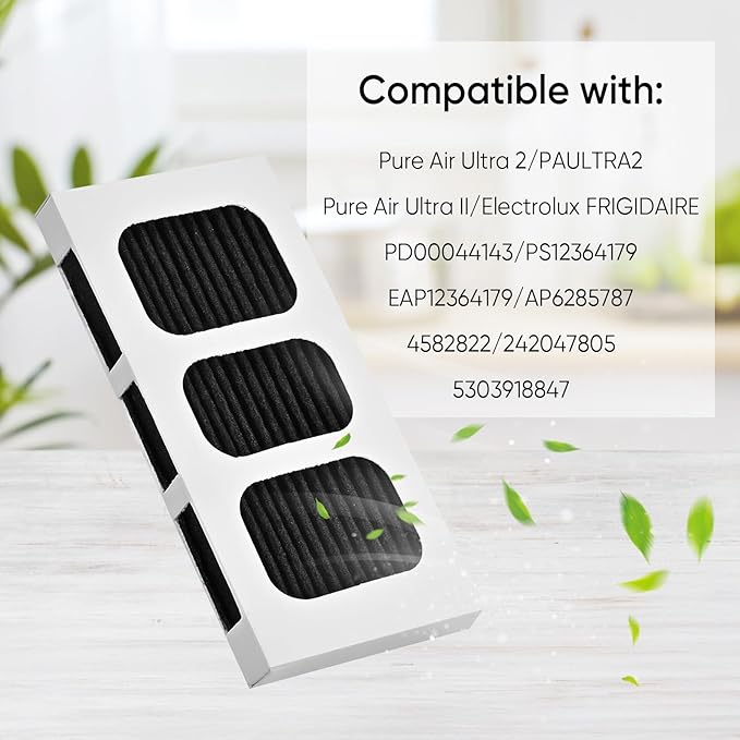 10 Pack Refrigerator Air Filter Replacement for PAULTRA2, Compatible with Frigidaire Pureair Ultra 2, Pure Air Ultra 2, Pureair Ultra ii, and Electrolux 242047805, 5303918847, EAP12364179