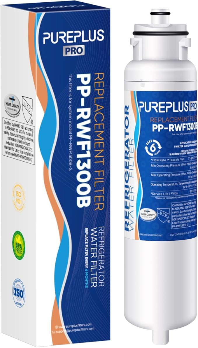 PUREPLUS HX2017FR-A NSF 53&42 Certified Repleacement for NS-WF26FD9-1,DW2042FR-09,Kenmore 46-9130,Compatible with Hisense HRF266N6CSE1, Daewoo FRN-Y22D2V, NS-RFD26SS9 Refrigerator Water Filter, 1PACK