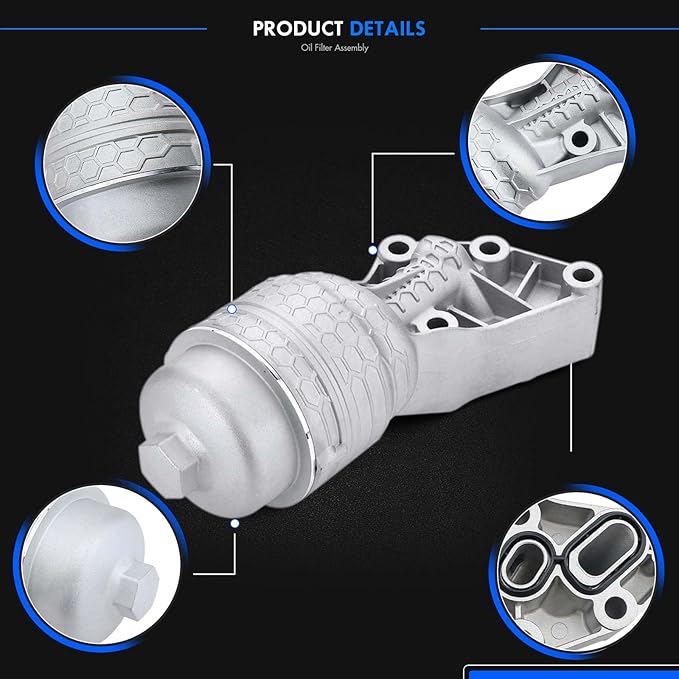 26300-3LAA0 Upgrade Aluminum Oil Filter Complete Assembly Kit Fit for Hyundai Palisade 2020-2024 Genesis G80 2017-20 for Kia Telluride 2020-2024 for Kia Sorento Cadenza Sedona 2017-21,OEM-263003LAA0