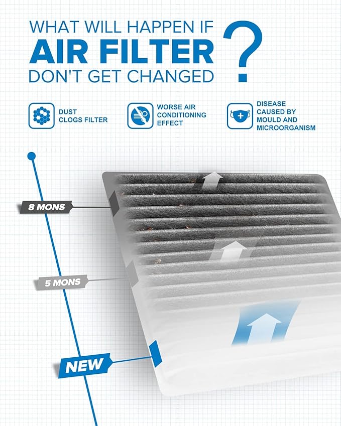 PHILTOP Cabin Air Filter w/Activated Carbon, Compatible with CF10139 Toyota RAV4 2001-2005, Echo 2000-2005, Scion tC 2005-2010, xB 2004-2006, xA 2004-2006