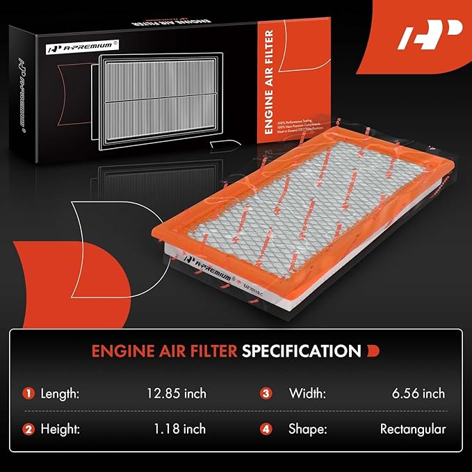 A-Premium Engine Air Filter Compatible with Dodge Caliber & Jeep Compass, Patriot, 2007-2010, Flexible Panel, Replace# 4891694AA