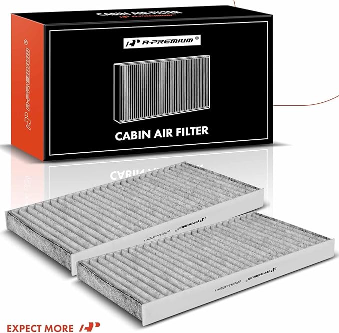 A-Premium 2-PC Cabin Air Filter with Activated Carbon Compatible with Kia Sorento 2003-2009, Replace# 971333E260, 971333E270