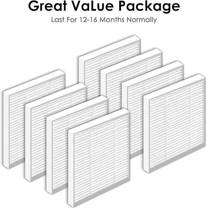 (8 Pack) Roomba 104, Q0520 Q011 Q0120 HEPA Filters for iRobot Roomba Vac, Vacuum 2 Essential Robot, Robot Vacuum and Mop, Y0140 Y0112 Y0110 Q0120, Roomba 105 Combo, Replacement Upright Vacuum Filters