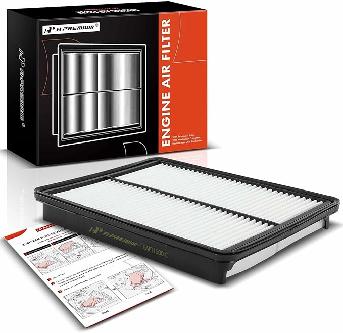 A-Premium Engine Air Filter Compatible with Hyundai & Kia Models, Santa Fe 2013-2018, Santa Fe Sport 2013-2016, Santa Fe XL 2013-2019, Sorento 2014-2015, 2.0L 2.4L 3.3L, Rigid Panel