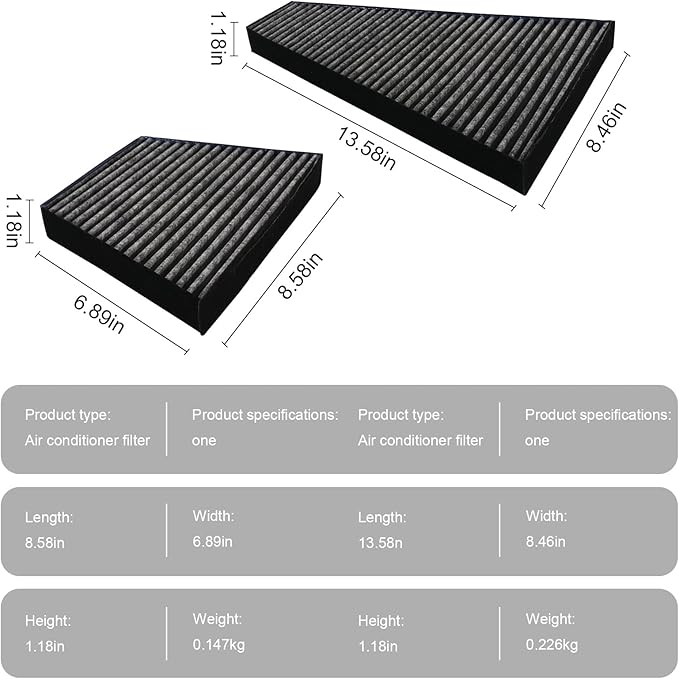 PC99247C Cabin Air Filter| Fits 2010-05 Bentley Continental, 2006-04 Volkswagen Phaeton,GT GTC Flying Spur set 2 pcs