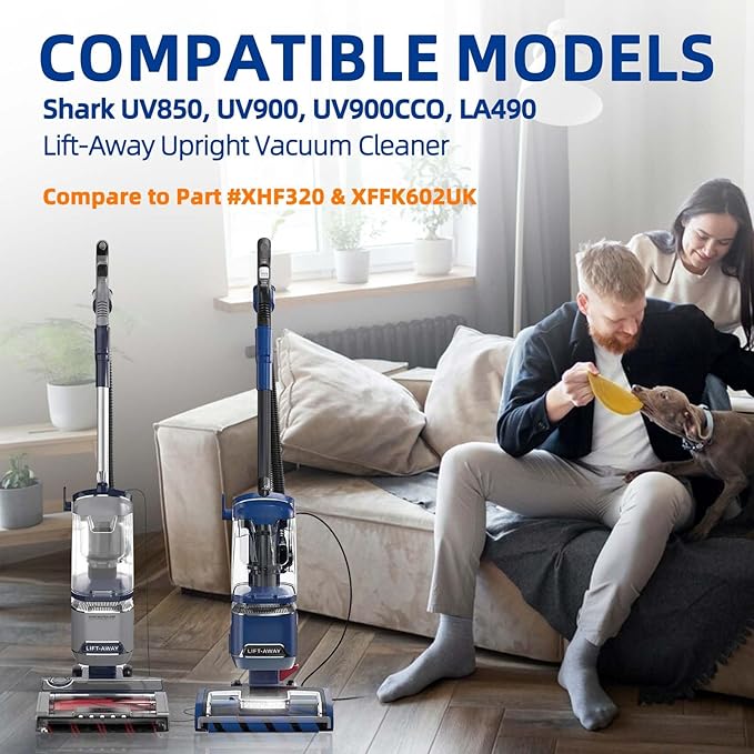 UV900 Filter Replacement for Shark UV850 UV900 LA492 LA490 UV900CCO Lift-Away Corded Upright Vacuum Cleaner - Compare to Part #XHF320 & XFFK602UKT