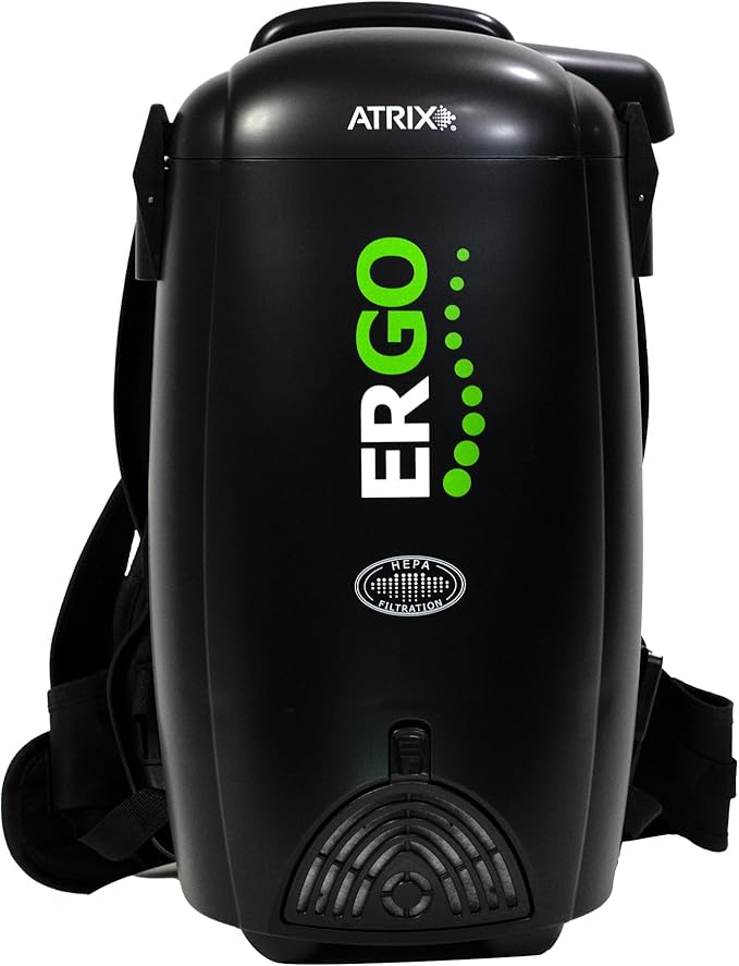 Atrix VACBP1 Ergonomic Backpack Vacuum Cleaner - 8-Quart HEPA Filter, 1400W Portable Small Vacuum for Multi-Use - Includes Attachments: 6' Hose, Blower Nozzles, Wand, Brushes