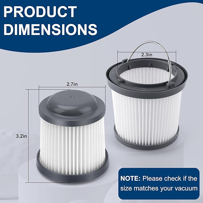 4 Pack Replacement Filter for Black and Decker Pivot Handheld Vacuums BDH2000PL, PVF110, PHV1210, PHV1810, BDH2020FLFH, BDH1620FLFH, PHV1410 Pivot Vac Filter LUXRILIX
