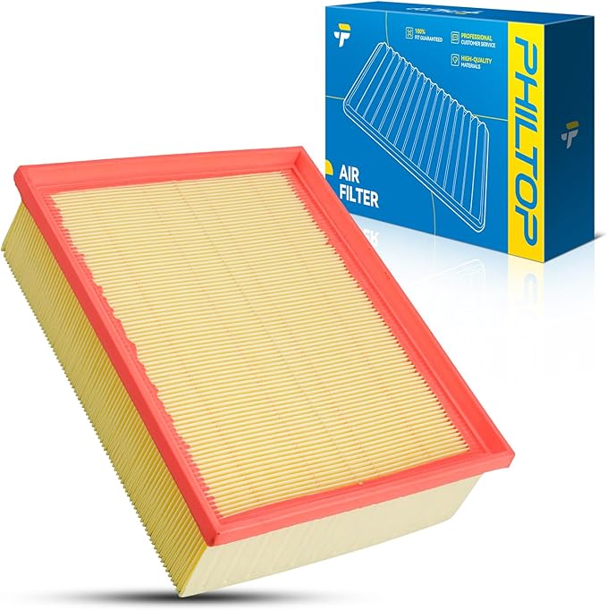 PHILTOP Engine Air Filter, Compatible with CA9409 Audi A4 Quattro 2002, 2003, 2004, 2005, 2006, 2007, 2008, 2009, Audi A4 2002, 2003, 2004, 2005, 2006, 2007, 2008, 2009, Flexible Panel