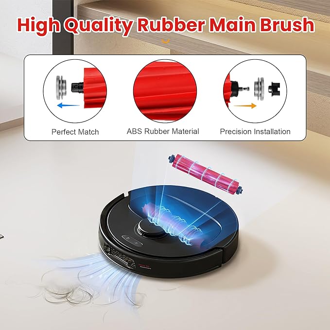 22 Pack Replacement Accessories for Roborock Qrevo S/Qrevo Pro/Qrevo Plus/Qrevo MaxV【Not for Qrevo】Robot Vacuum, 2 Mainbrush 4 Filter 4 Dust Bags 4 Mop Pads 6 Sidebrush 1 Cleaning Brush 1 Screwdriver