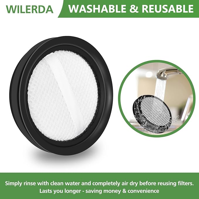 NEC101 Vacuum Filters Compatible with Eureka NEC101 Cordless Vacuum Cleaner, Non Woven Replacement Vacuum Filter, Compared to part # P1006, 2 Pack (Not for Other Models of Vacuum Cleaners)
