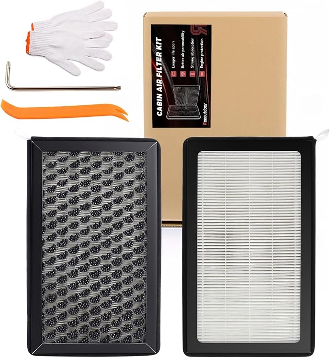 Model Y Model 3 Upgraded 2-Pack HEPA Cabin Air Filter Kit Activated Carbon Replacement, Durable Materials and Efficient Filtration, Compatible with 2016-2026 Model 3 & 2020-2026 Model Y