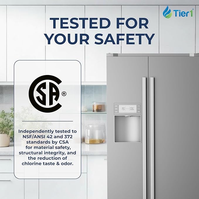 Tier1 RWF1051 5231JA2006A Refrigerator Water Filter | Replacement for LT600P, Kenmore 9990, 5231JA2006F, RWF1000A, CLCH104 | Up to 12 Months Supply | Easy Install | Odor Control | Clean Water (2-pk)