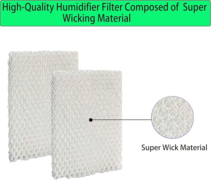 HAC-700 HW-700 Replacement Wick Filter: Replace for Honeywell HAC-700V1 HAC700PDQV1 HAC700TV2 HCM-750 HCM-750B Humidifiers Filter B - 4 Pack, White