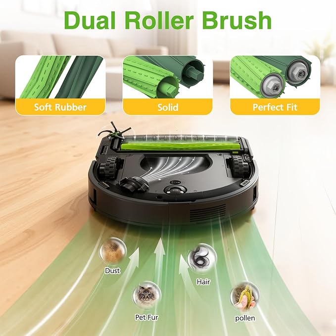 18 Pcs S9 Replacement Parts Accessories for iRobot Roomba S9(9150) S9+ S9 Plus (9550) S Series Vacuum Cleaner, 2 Set Rubber Roller Brush, 6 Filters, 6 Side Brush, 2 Tools