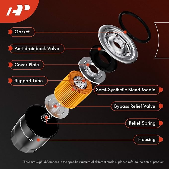 A-Premium 10K Miles Protection Spin On Oil Filter Compatible with Ford & Chevy & for Toyota & for Honda & Nissan & Subaru & Kia & Mazda & Mitsubishi & Infiniti & Smart, Replace# 15208AA09A, PH6607