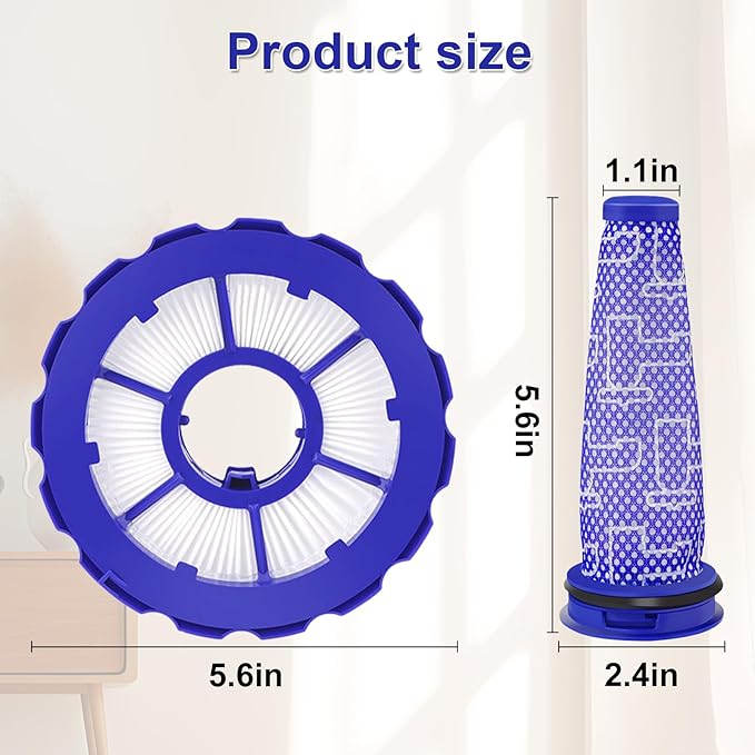 DC50 Filter Replacement Compatible with Dyson DC50 Animal Multi Floor Complete Vacuum, Replace Part # 965081-01 & 965080-01, Kit include 2 Pre-Motor, 2 HEPA Post-Motor Filters and 1 Cleaning Tool