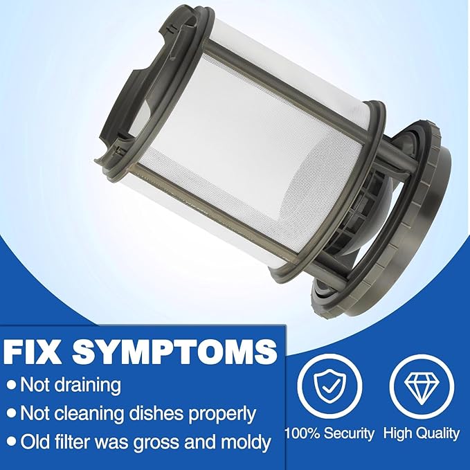【Upgraded】 W10872845 Dishwasher Pump Filter Cup Replacement for Whirlpool Kenmore Whirlpool Amana Kitchenaid Dishwasher - Replaces 8579307 W10142911, W10056425, W10056426 (2025 Update)
