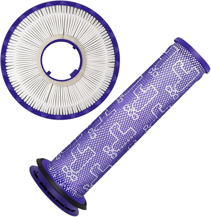 AMSAMOTION 1 Pack Post Filters + 1 Pack Pre Filters Replacement for Dyson DC65 DC66 DC41 UP13 UP20 Animal, Multi Floor and Ball Vacuums, Compare to Part #920769-01&920640-01