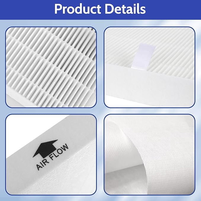 4 Pack 115115 HEPA Replacement Filter Compatible with Winix PlasmaWave Air Purifier C535 AM90 5300 6300 5300-2 6300-2, 115115 Filter A Size 21 for Winix C535
