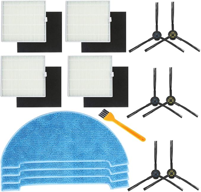 Replacement Kits for ILIFE V8s Robotic Vacuum Cleaner/ILIFE V80 Max Robot Vacuum, Side Brushes,Filters, Mop Cloth