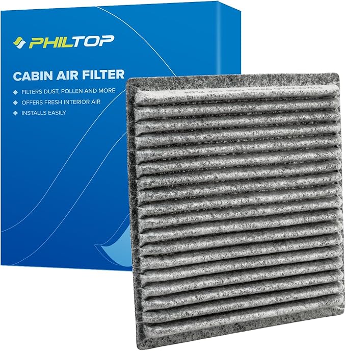 PHILTOP Cabin Air Filter w/Activated Carbon, Compatible with CF10547 Ford Edge 2007-2015, Lincoln MKX 2007-2016, Mazda CX-9 2007-2015, Carbon Filter Up Dust Pollen Odor