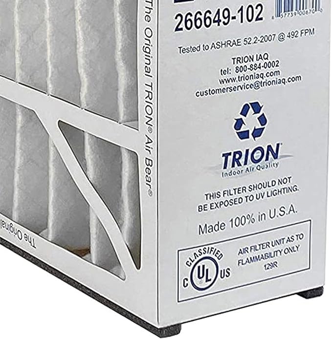 Trion Air Bear 20x25x5 Air Filter, MERV 13 Furnace AC Air Filter Replacement, for Air Purifier Systems, Actual Size (4.94 x 24.25 x 19.75 in), 3 Pack
