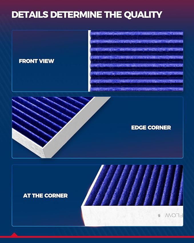 KAX Premium Cabin Air Filter with Dual Active Carbon, CF11809 Replacement for Chevrolet Silverado, Suburban, Tahoe, Sierra, Yukon, Escalade Cabin Filter, Strong Adsorption Cabin Filter