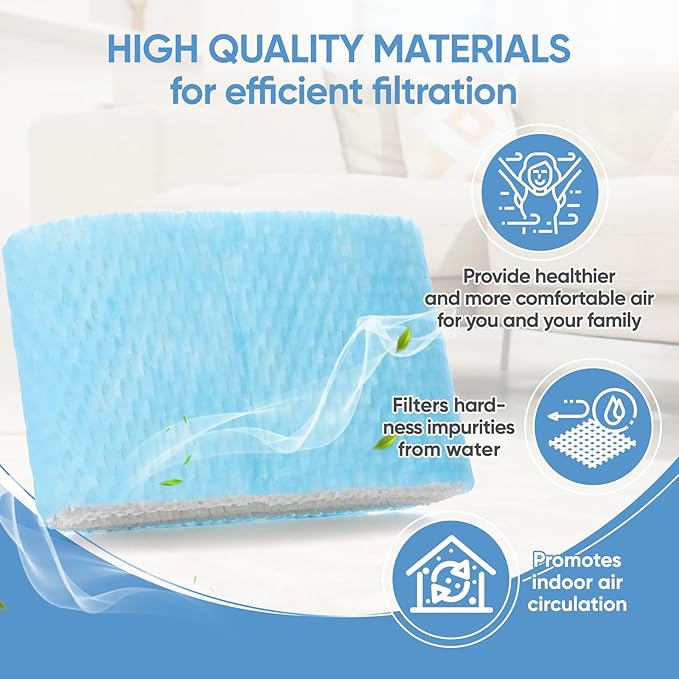 4 Pack HAC-504 Humidifier Wicking Filter Replacement Compatible with Honeywell HCM-350,HCM-300T, HCM-600, HCM-710, HCM-315T,HAC-504 and HAC-504AW Cool Mist Humidifiers Blue
