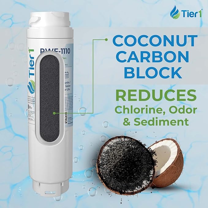 Tier1 RWF1110 9000 077104 Refrigerator Water Filter | Replacement for Bosch 644845, REPLFLTR10, UltraClarity, 11034152 Fridge Filter Lasts up to 6 Months | Easy Install | Odor Control