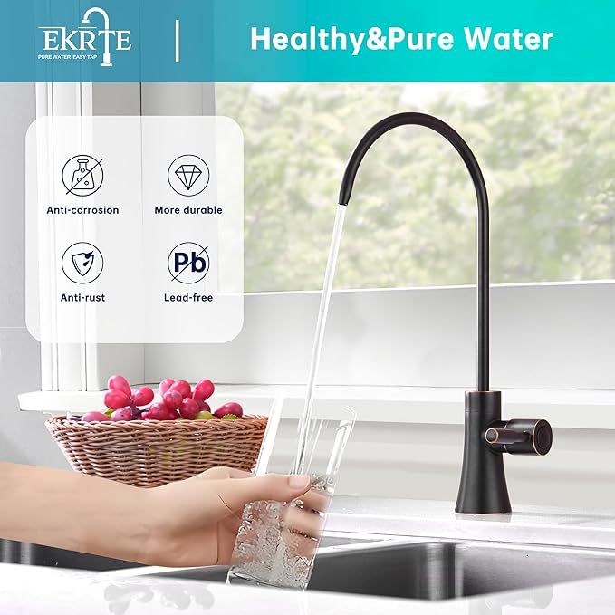 EKRTE Bronze Water Filter Faucet,Commercial Everse Osmosis Faucet for Under Sink, Stainless Steel Drinking Water Purifier Faucet, Oil Rubbed Bronze