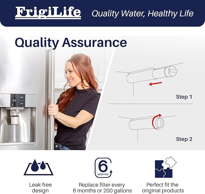 RWF5800A Refrigerator Water Filter Replacement for Frigidaire EPTWFU01 Pure Source Ultra II, Pure Source Ultra 2, EWF02, SCWFTCTO, CLCH128 GP006 DE022 and Pure Air Ultra 2 Air Filter 1 Combo
