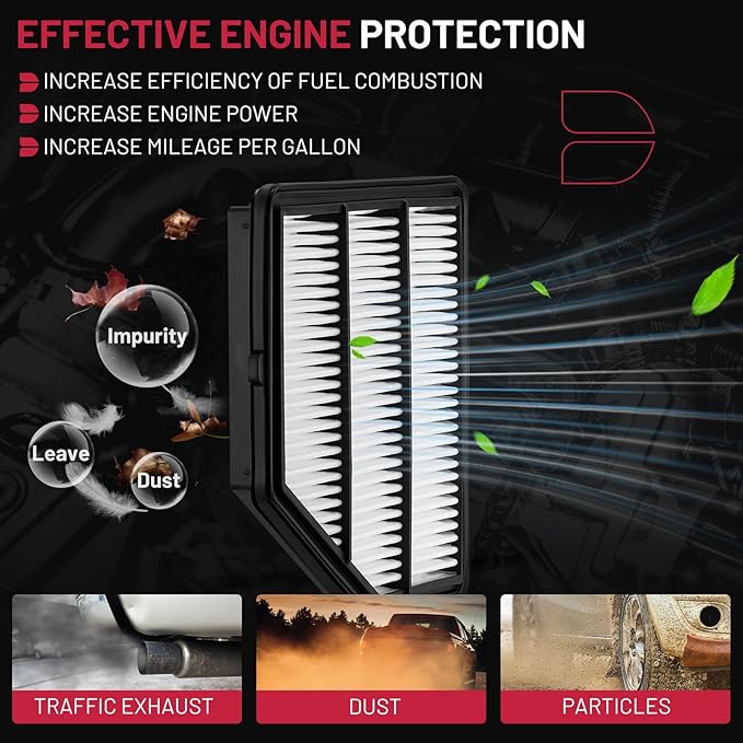 BDFHYK CA12551 Engine Air Filter Compatible with Nissan Altima 2019 2020 2021 2022 2023 L4 2.5L, Replace# 16546-6CA0A