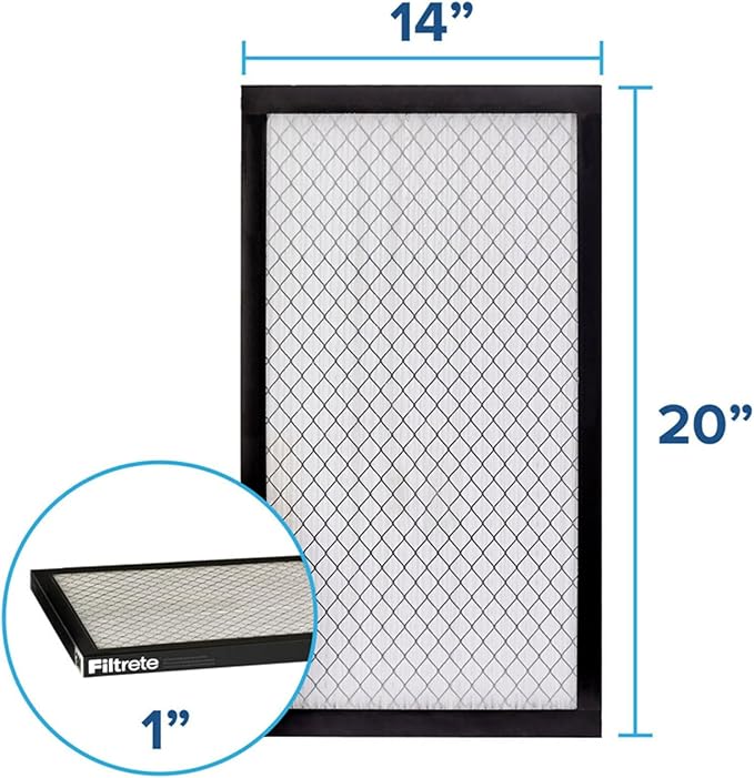 Filtrete 14x20x1 AC Furnace Air Filter, MERV 14, MPR 2500, High Performance Premium Allergen, Ultrafine Particles, Bacteria & Virus Filter, CERTIFIED Asthma & Allergy Friendly, 4-Pack