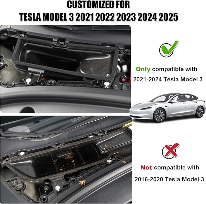 KIKIMO for Tesla Model 3 Air Filter Intake Accessories Replacement 2025 2024-2021, for Tesla Model 3 Accessories, Air Intake Grille ABS Protection Cover
