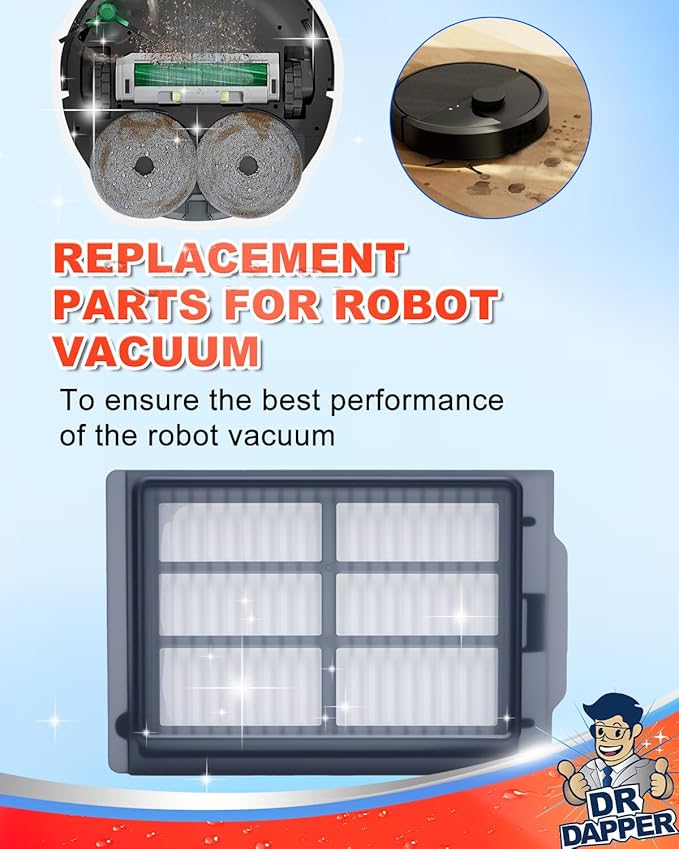 Replacement Filters Compatible with iRobot Roomba Plus 405/505 Combo Filter Replacements Robot Vacuum Cleaner Replacement Parts High Efficiency Filter Accessories, 3 Pack
