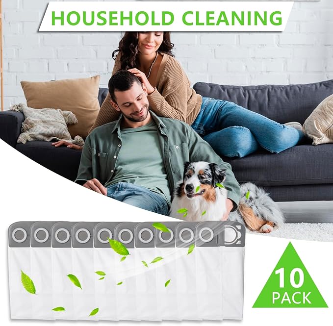 10 Pack HEPA R25 Vacuum Replacement Bags for Riccar R25 Series R25S, R25D, R25P Upright Vacuums Cleaner, R25HC-6