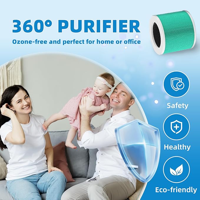 HY1800 Replacement Filter Compatible with MORENTO/CHIVALZ/Honeyuan HY1800 Air Purifier, 3-in-1 H13 True HEPA and Activated Carbon Filtration 2 Pack