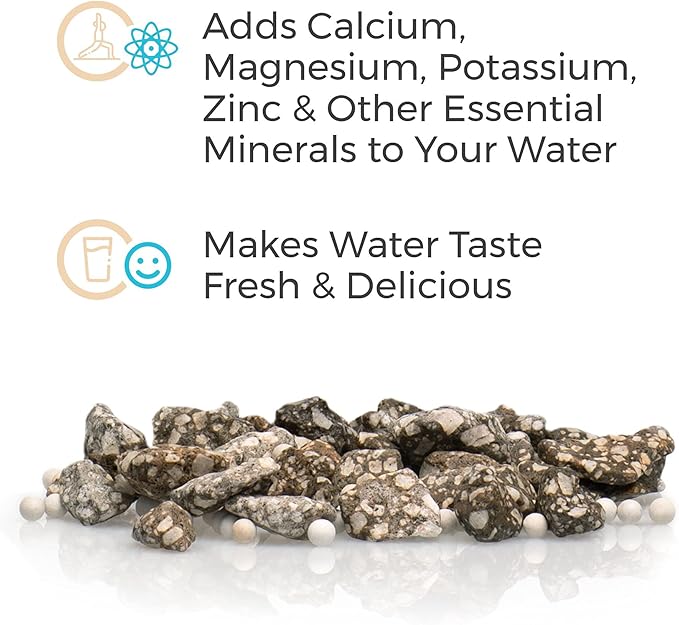 Santevia Mineral Stones Replacement | Adds Healthy Minerals & Alkalinity | Improves Water Taste | Lasts 2 Years