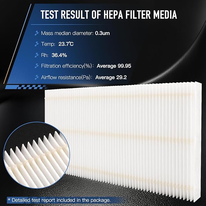 HEPA Cabin Air Filter with Activated Carbon Bean, Tested 99.95% Filtration, Zero deformation, CF11809 for Cadillac Escalade; Chevrolet Silverado, Suburban, Tahoe; GMC Sierra, Yukon, Yukon XL