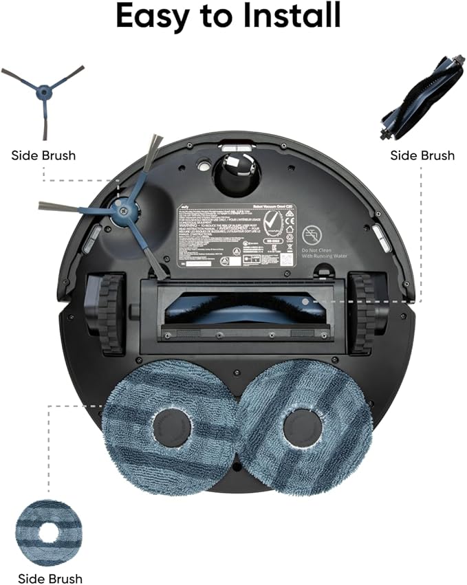 eufy Official Accessory Kit for Robot Vacuum Omni C20, 2 Side Brushes, 2 Washable Filters, 1 Rolling Brush, 1 Brush Guard, 2 Mop Pads