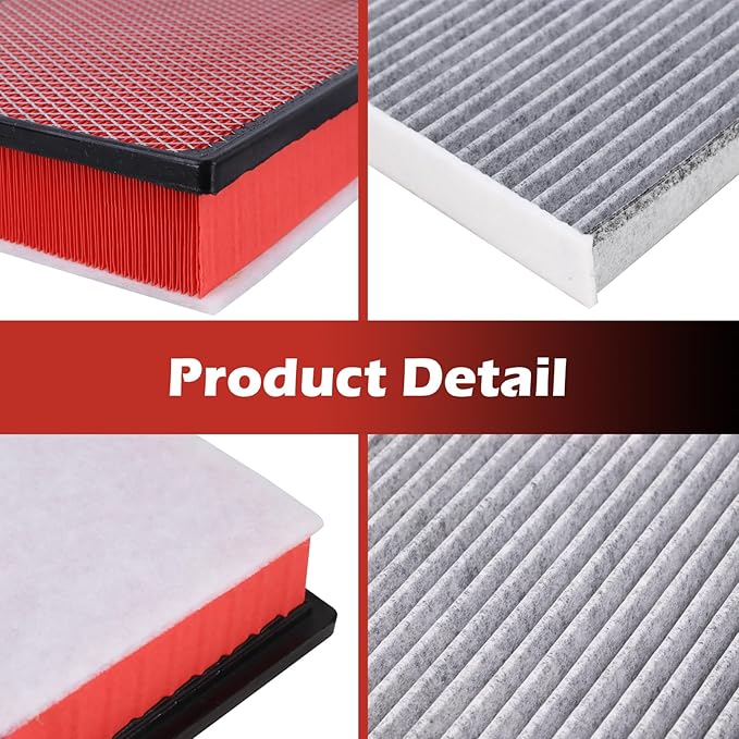 CA11895 Engine Air Filter and CF10285 Cabin Air Filter kit Compatible with 2014-2022 Toyota Sequoia 2013-2021 Tundra 5.7L 2013-2019 Tundra 4.6L 2013-2014 Tundra 4.0L Replaces 17801-0P100 87139-YZZ16