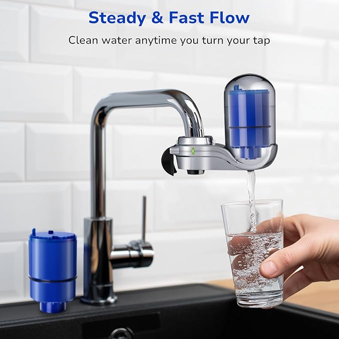 Fil-Fresh 4-Pack PURWater Filter Replacement for RF-9999 PURPLUS Faucet Water Filtration System, NSF Certified, Replace Mineral Core Faucet Mount Water Filter